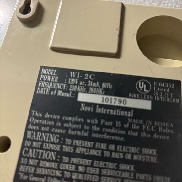 Command Wireless Intercom Model WI-2C *Works* - Picture 4 of 4